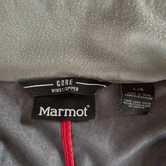 Marmot Windstopper‎ GoreTex Jacket Mens L Softshell Rain Coat Logo Outdoor Red - Picture 15 of 16